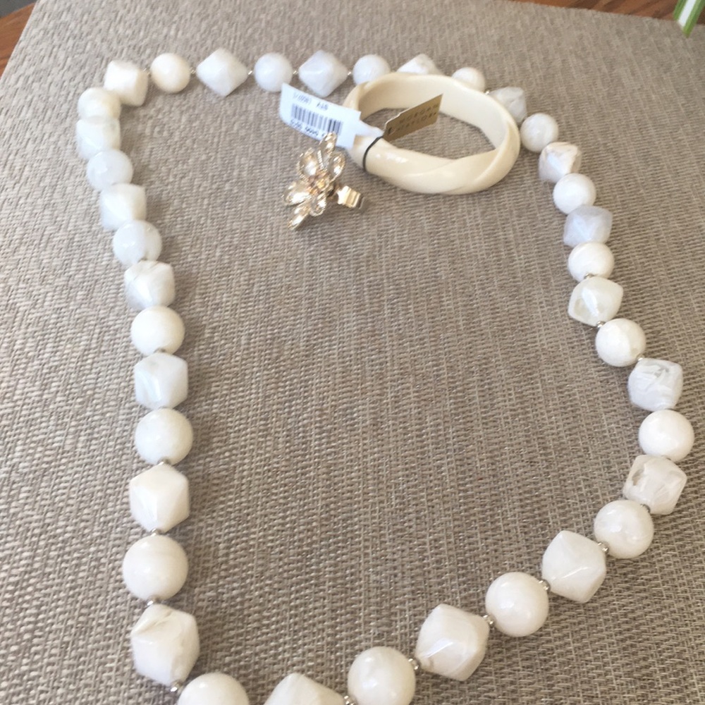 Necklace, bracelet and ring